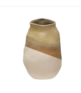 Bloomingville Tri-Tone Stoneware Vase, Reactive Glaze, Multi Color