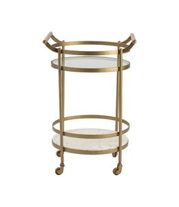Crestview Collection Vine Grove Metal, Marble, and Glass Bar Cart