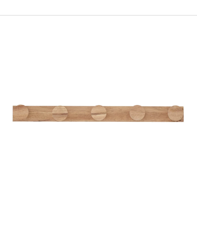 Bloomingville Rubberwood Wall Hook with Hooks