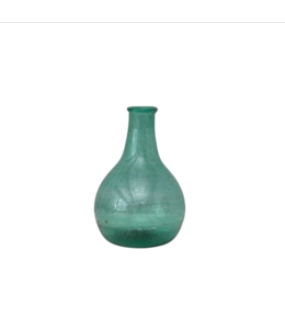 Creative Co-Op Hand-Blown Glass Vase- Teal