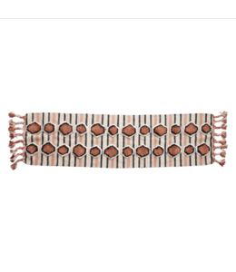 Creative Co-Op Cotton Tufted Kilim Floor Runner with Braided Tassels