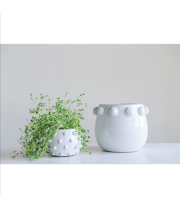 Creative Co-Op Terracotta Planter with Raised Dots