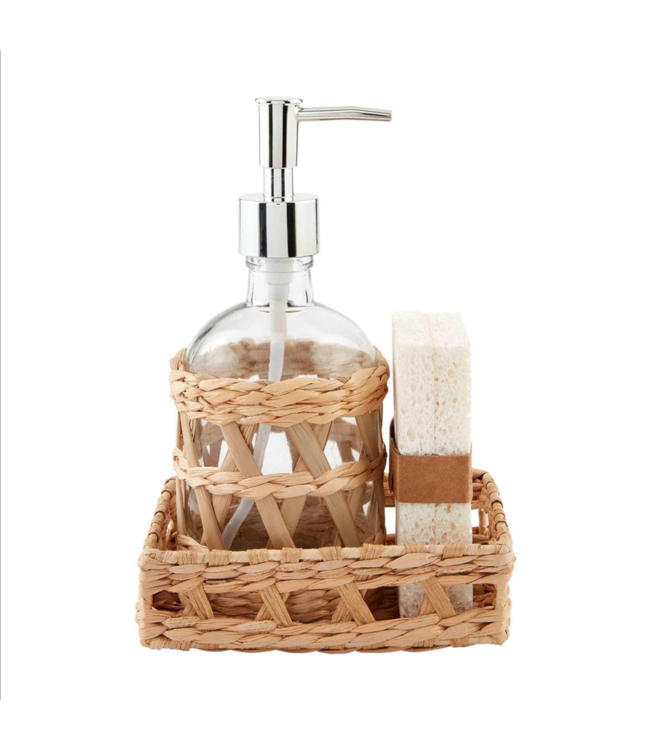 MudPie Woven Tray & Soap Pump Set