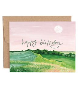1Canoe2 Pink Sky Birthday Card