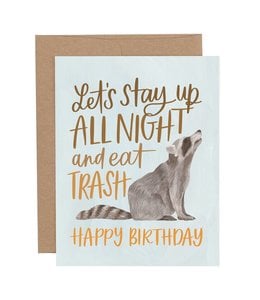 1Canoe2 Birthday Raccoon Card