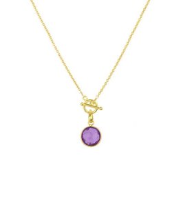 Saachi Round Gemstone Pendant Necklace