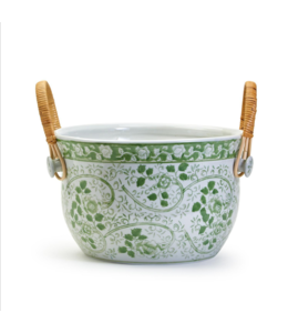 Two's Company Countryside Party Bucket with Woven Cane Handles