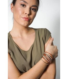 Saachi Flaunt Rhinestone Wrap Stackable Leather Bracelet