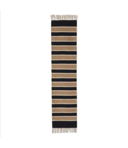 K&K Interiors Black Cream & Tan Table Runner