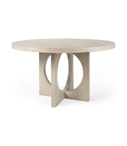 Mercana Liesl Barely Gray Finished Wood W/ Circular Top Dining Table