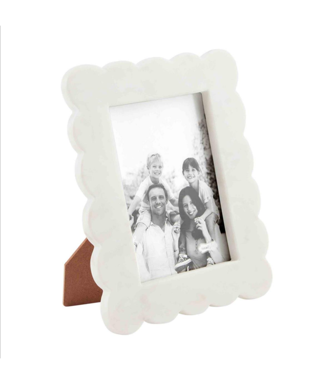 MudPie Large Scalloped Marble Frame