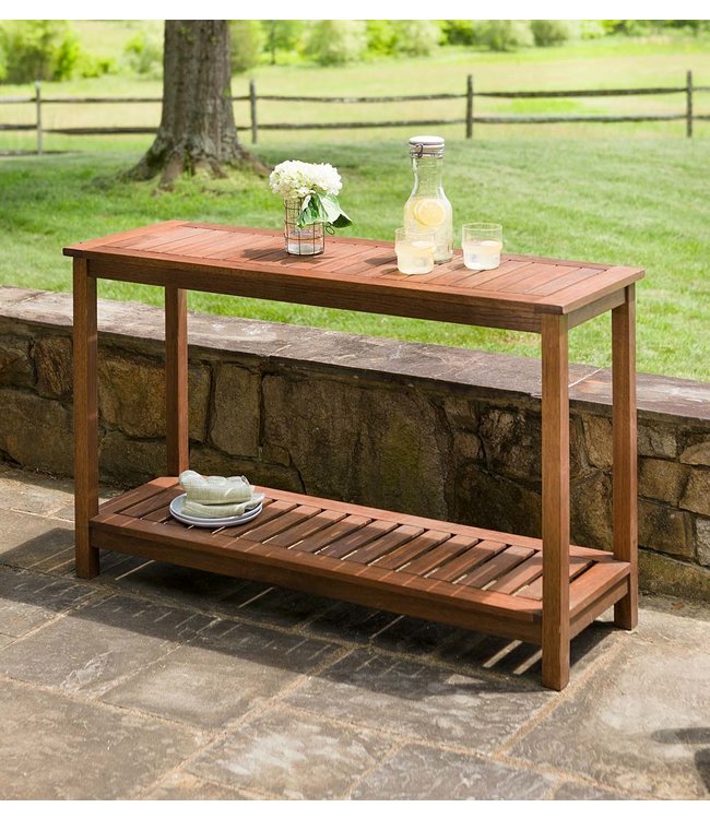 Plow & Hearth Eucalyptus Wood Console Table, Lancaster Outdoor Furniture Collection