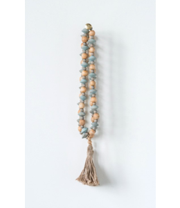 Creative Co-Op Abaca Wood Bead Strand w/ Tassel