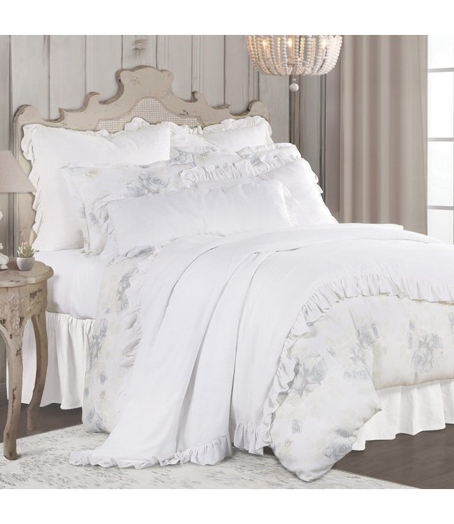 Hiend Accents Roseline Linen Duvet Set- Super Queen