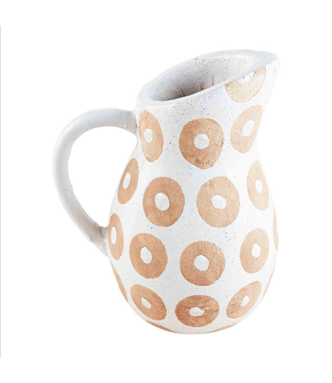 MudPie White Dot Pitcher