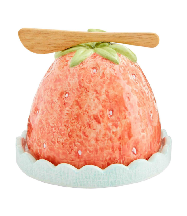 MudPie Fruit Cloche & Spreader Set- Strawberry