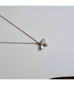 Buzzing Bee Crystal Necklace - Silver