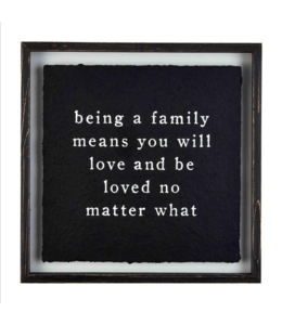 MudPie Being A Family Black Glass Plaque