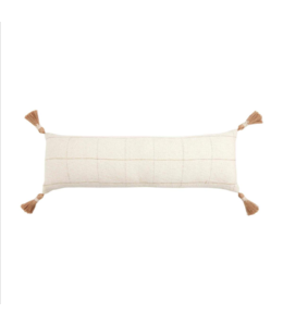 MudPie Long Woven Check Pillow
