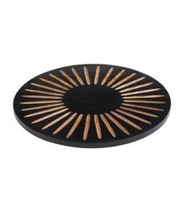 MudPie Carved Black Lazy Susan