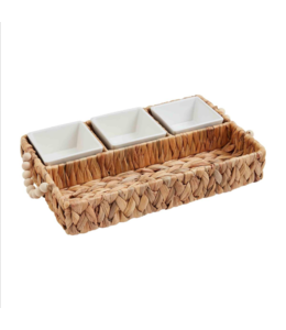 MudPie Woven Tray & Dip Cup Set