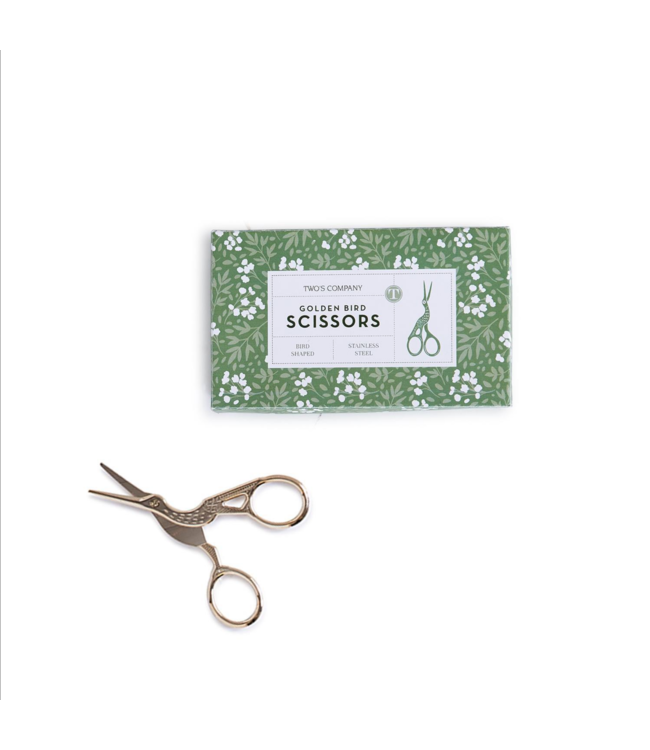 Two's Company Golden Bird Scissors in Gift Box - Stainless Steel