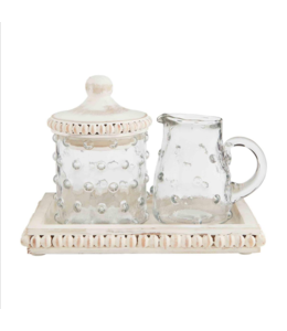 MudPie Hobnail Cream & Sugar Set