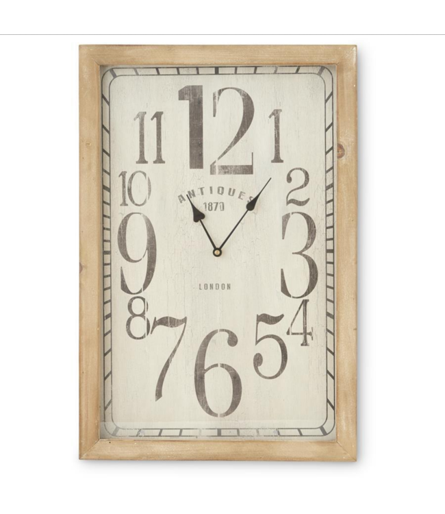 K&K Interiors Rectangular European Antique Wall Clock