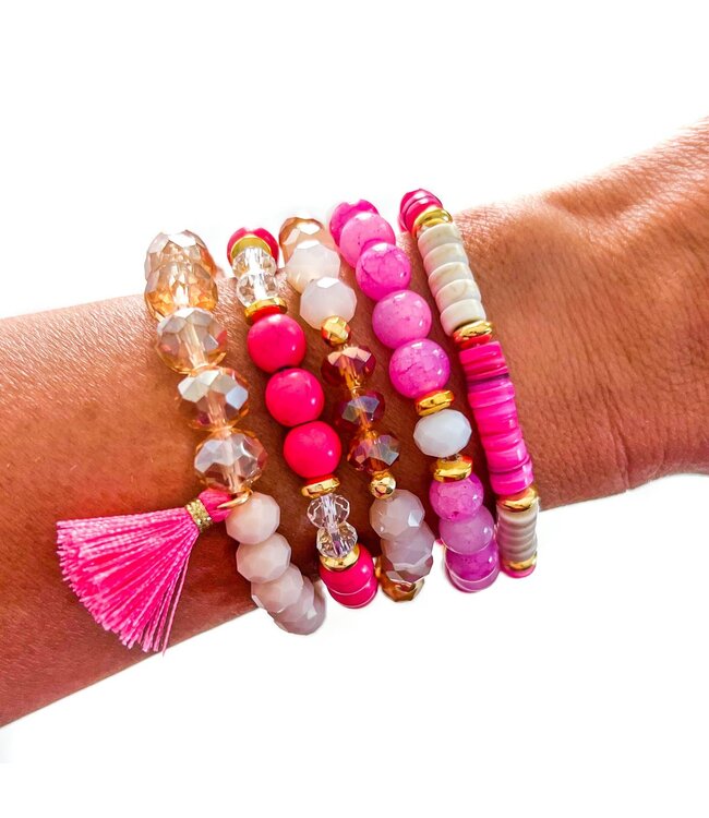 Summer Pink Bracelet Stack