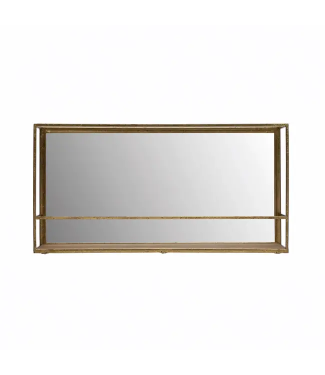 Bloomingville Metal and MDF Wall Shelf with Mirror