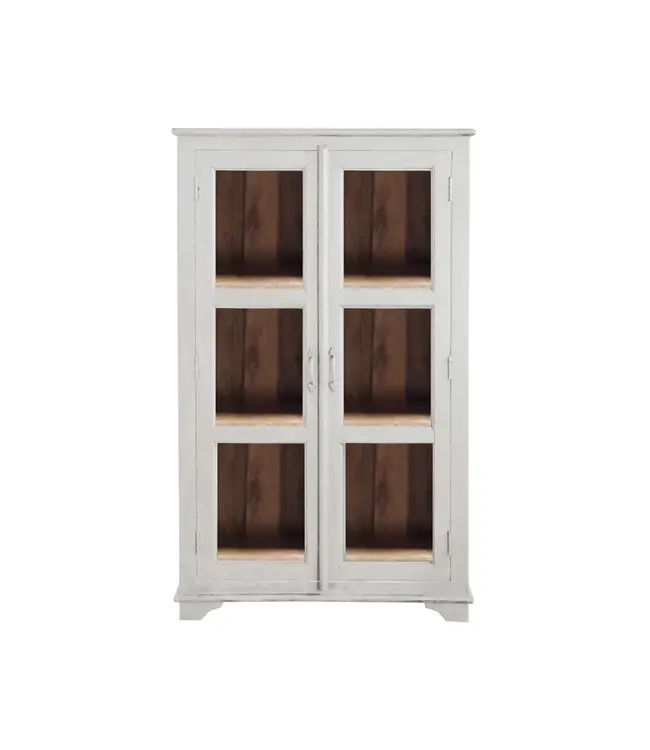 Creative Co-Op Reclaimed Wood and Glass Cabinet with Doors