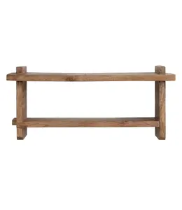 Creative Co-Op Mango Wood 2-Tier Wall Shelf