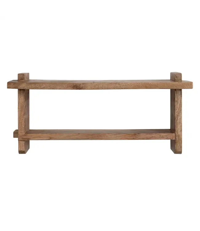 Creative Co-Op Mango Wood 2-Tier Wall Shelf