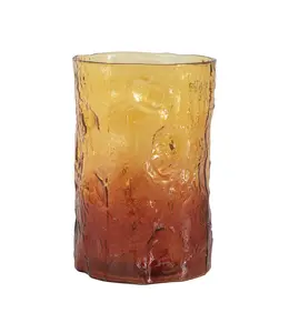 Creative Co-Op Two-Tone Glass Vase, Amber Color