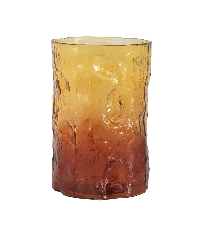 Creative Co-Op Two-Tone Glass Vase, Amber Color