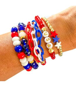 USA 4th of July 5pc Bracelet Stack