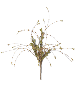 K&K Interiors Brown Bead Bud Spray With Foliage