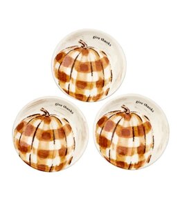 MudPie Buffalo Check Pumpkin Dish Set