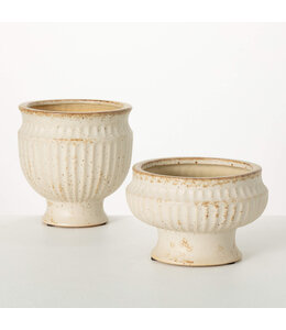 Sullivans Gift Wide French Ceramic Urn- Small