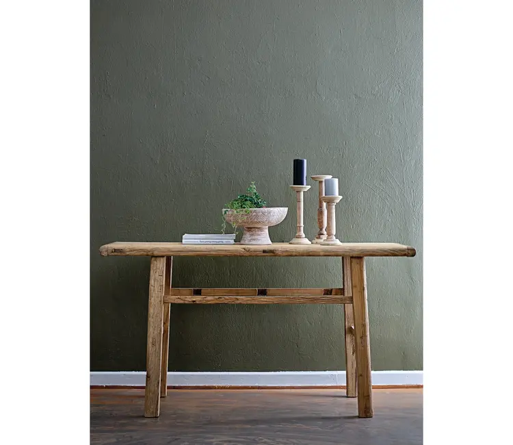 Reclaimed Elm Wood Console Table
