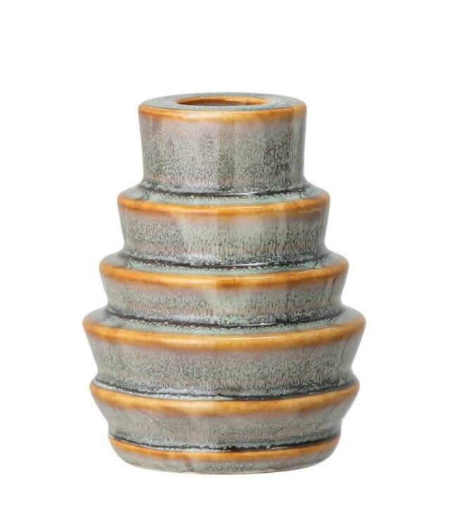 Bloomingville Stoneware Taper Holder, Reactive Glaze