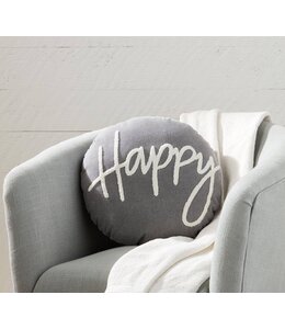 MudPie Happy Round Pillow