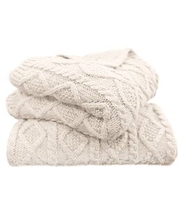 Hiend Accents Cable Knit Throw Blanket - Cream