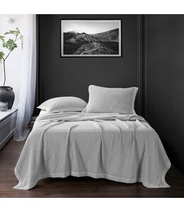 Hiend Accents Waffle Weave Coverlet- Full/Queen Gray