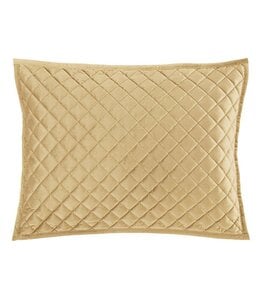 Hiend Accents Velvet Diamond Quilted Pillow Sham- Standard Gold