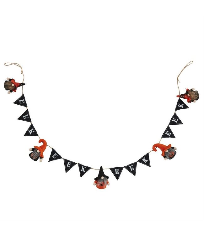 MudPie Halloween Gnome Garland "EEK"