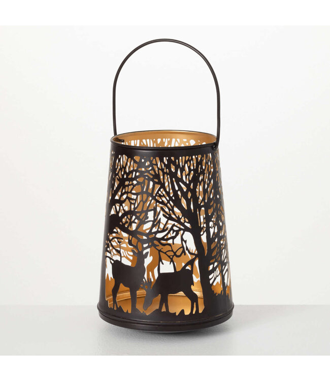 Sullivans Gift Brown Metal Deer Lantern