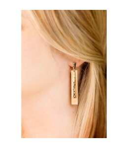 Double Rectangle Earrings - Gold