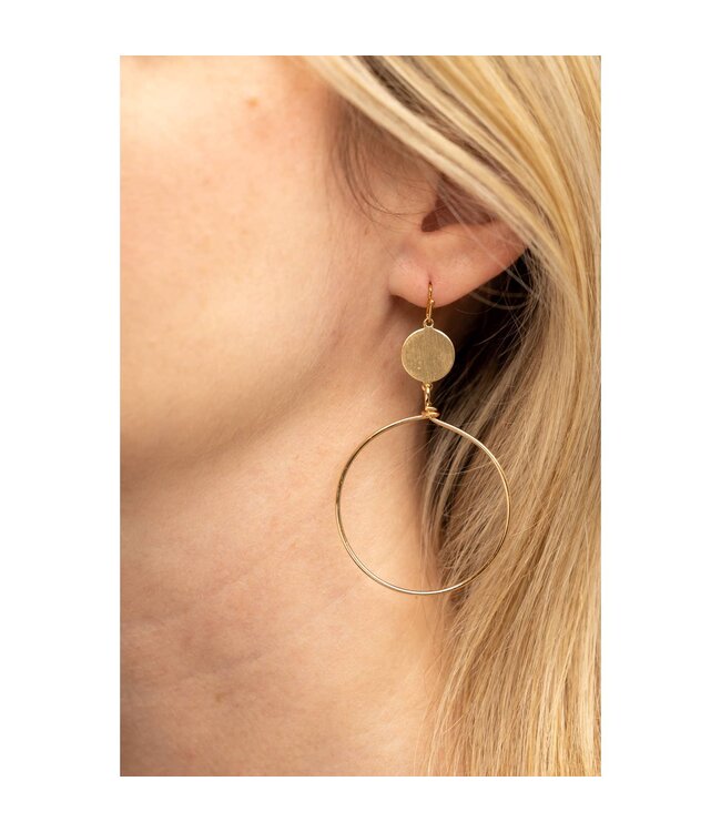 Satin Circle Earrings - Gold