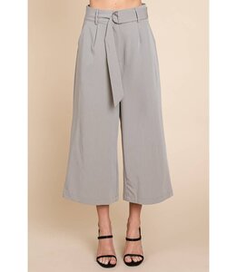 Belted Wide Leg Pleated Pants